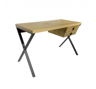 BOW DESK 2DRAWERS CHIPBOARD WITH MELAMINE CARTA NATURAL 120x60xH76cm