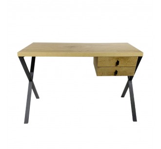 BOW DESK 2DRAWERS CHIPBOARD WITH MELAMINE CARTA NATURAL 120x60xH76cm 2