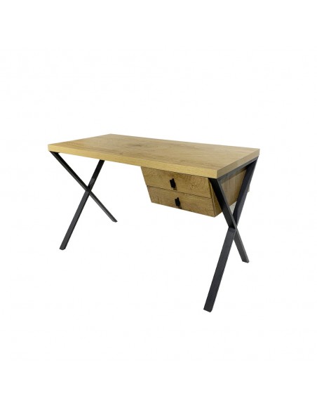 BOW DESK 2DRAWERS CHIPBOARD WITH MELAMINE CARTA NATURAL 120x60xH76cm