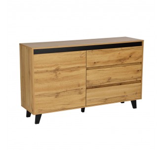 ARABICA SIDEBOARD CHIPBOARD WITH MELAMINE METAL BLACK 138x38xH83cm E1 PRC