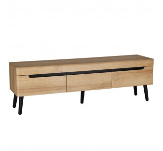 GRIF TV STAND ΦΥΣΙΚΟ ΜΑΥΡΟ 160x40xH50cm