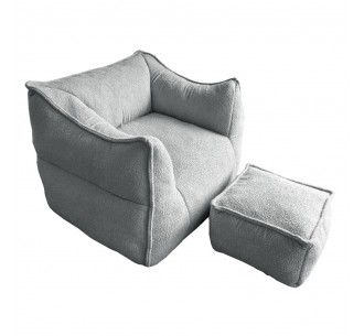 SPONGE ΠΟΛΥΘΡΟΝΑ SET ΓΚΡΙ SILVER 95x102xH73cm