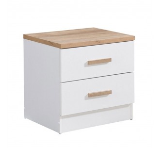 PRACTICO NIGHTSTAND 2DRAWERS NATURAL WHITE 50x40xH50cm