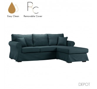 ASHLEY SOFA CORNER R WITH REMOVABLE COVER BLUE 236x171xH91cm