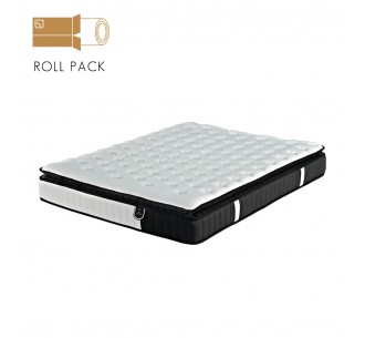 VISCO ALOE VERA ROLL PACK MATTRESS 160x200cm WHITE ANTRACITE 160x200xH31cm