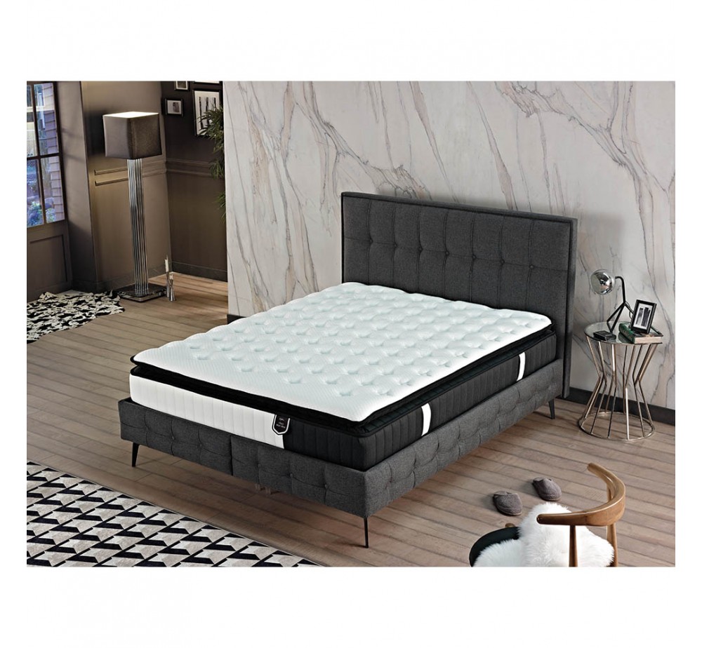 VISCO ALOE VERA ROLL PACK ΣΤΡΩΜΑ 160x200cm ΛΕΥΚΟ ΑΝΘΡΑΚΙ 160x200xH31cm