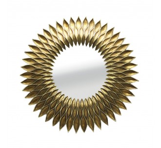 GIRASOL MIRROR WALL 51x51xH5,5cm POLYRESIN GOLD ANTIQUE