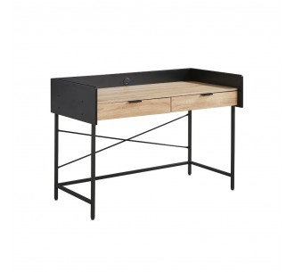 HOMI ΓΡΑΦΕΙΟ 2ΣΥΡΤΑΡΙΑ ΦΥΣΙΚΟ ΜΑΥΡΟ 123x60xH86cm