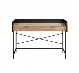 HOMI DESK 2DRAWERS CHIPBOARD WITH MELAMINE CARTA NATURAL BLACK 123x60xH86cm 2