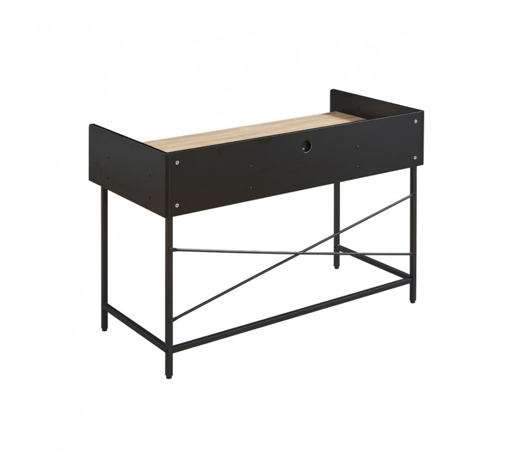 HOMI DESK 2DRAWERS CHIPBOARD WITH MELAMINE CARTA NATURAL BLACK 123x60xH86cm