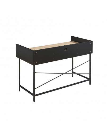 HOMI DESK 2DRAWERS CHIPBOARD WITH MELAMINE CARTA NATURAL BLACK 123x60xH86cm