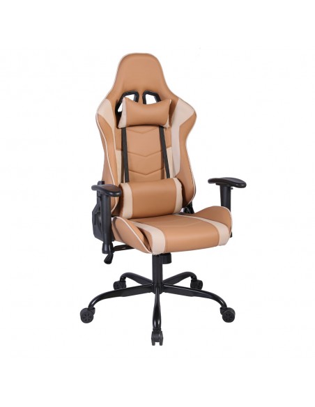 EXPLOR GAMING ARMCHAIR DESK FABRIC MOCCA METAL GREZ METAL 50x71xΗ135cm