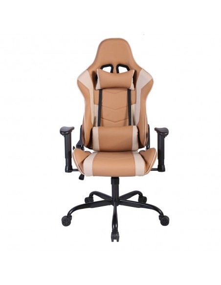 EXPLOR GAMING ARMCHAIR DESK FABRIC MOCCA METAL GREZ METAL 50x71xΗ135cm