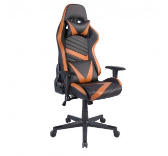 DYSKORD GAMING ARMCHAIR DESK FABRIC BLACK NYLON CAMEL METAL 50x74xH137cm
