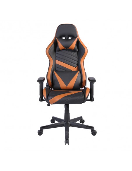 DYSKORD GAMING ARMCHAIR DESK FABRIC BLACK NYLON CAMEL METAL 50x74xH137cm