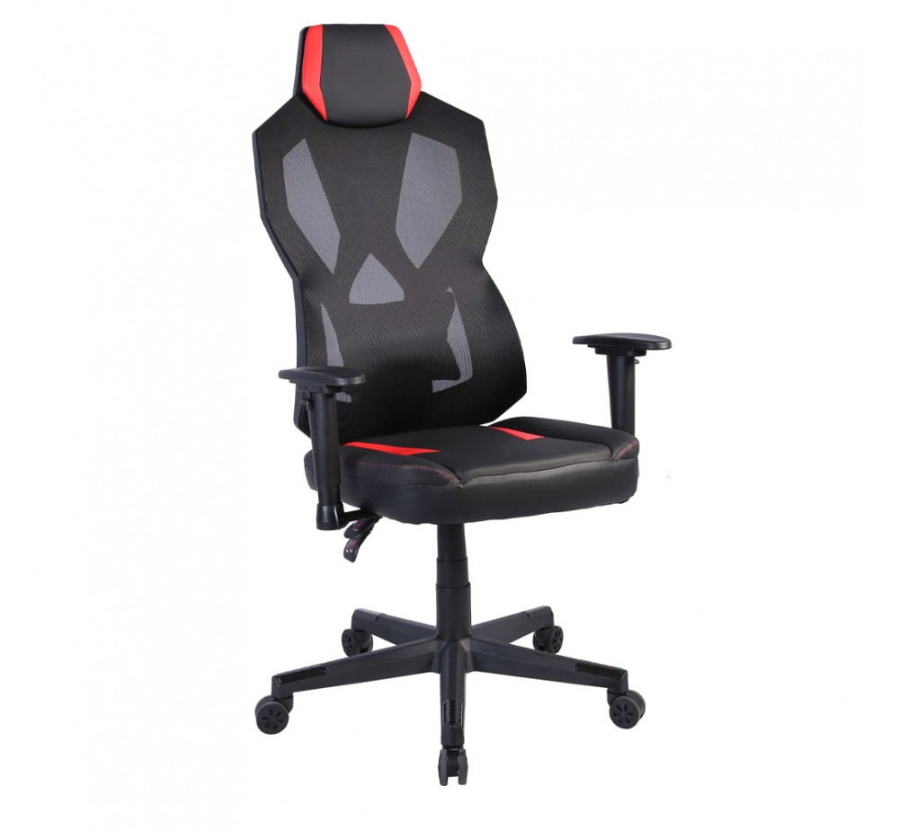 STORM ΠΟΛΥΘΡΟΝΑ GAMING ΓΡΑΦΕΙΟΥ ΜΑΥΡΟ ΚΟΚΚΙΝΟ 50x73xH135cm