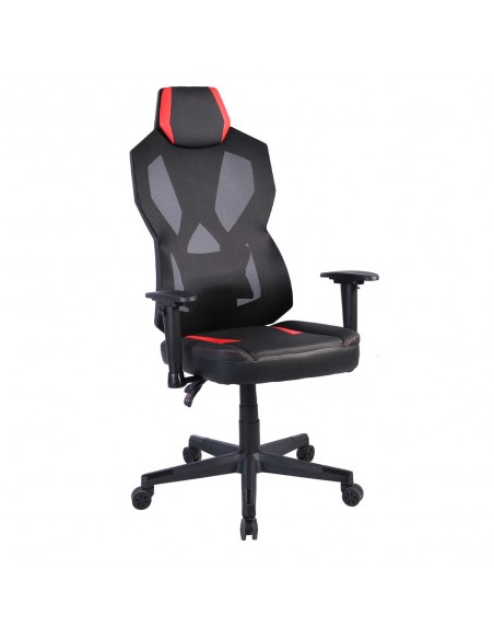 STORM ΠΟΛΥΘΡΟΝΑ GAMING ΓΡΑΦΕΙΟΥ ΜΑΥΡΟ ΚΟΚΚΙΝΟ 50x73xH135cm
