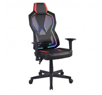 STORM GAMING ARMCHAIR DESK FABRIC BLACK NYLON RED PP 50x73xH135cm