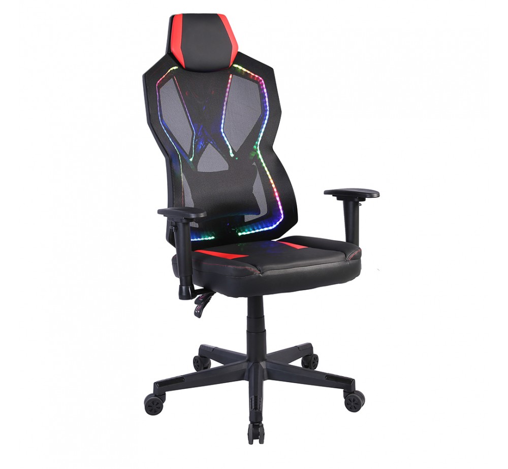 STORM GAMING ARMCHAIR DESK FABRIC BLACK NYLON RED PP 50x73xH135cm