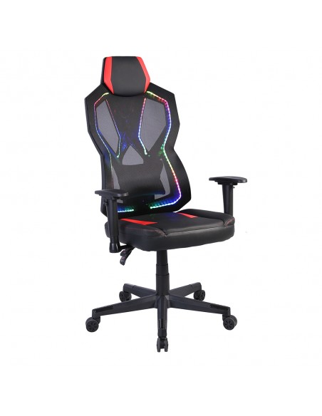 STORM GAMING ARMCHAIR DESK FABRIC BLACK NYLON RED PP 50x73xH135cm