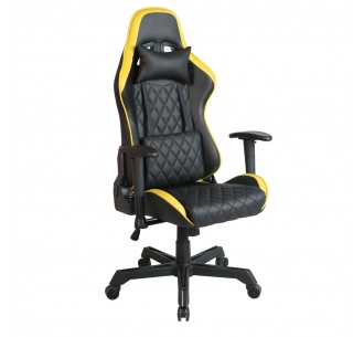 RANGER GAMING ARMCHAIR DESK FABRIC BLACK NYLON YELLOW METAL 52x74xH138cm