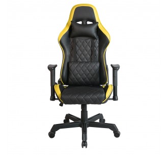 RANGER GAMING ARMCHAIR DESK FABRIC BLACK NYLON YELLOW METAL 52x74xH138cm 2