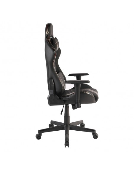 DYSKORD GAMING ARMCHAIR DESK FABRIC BLACK WITH PATTERN NYLON METAL 50x74xH137cm