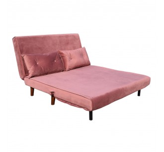 FALCON SOFA BED 2SEAT FOLDING FABRIC DUSTY PINK E1 PRC 2