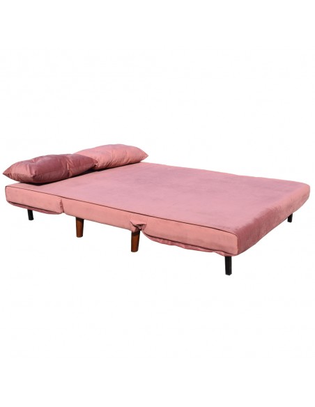 FALCON SOFA BED 2SEAT FOLDING FABRIC DUSTY PINK E1 PRC