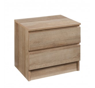 POLO NIGHTSTAND 2DRAWERS CHIPBOARD WITH MELAMINE CARTA OAK 45x35,5xH45cm