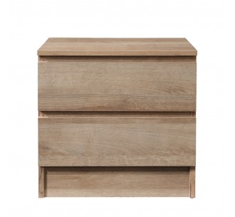 POLO NIGHTSTAND 2DRAWERS CHIPBOARD WITH MELAMINE CARTA OAK 45x35,5xH45cm 2