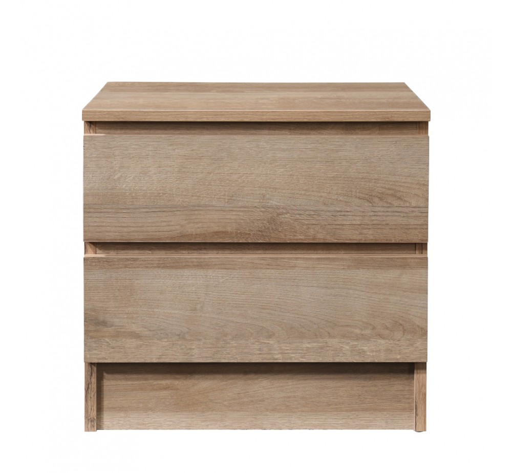 POLO NIGHTSTAND 2DRAWERS CHIPBOARD WITH MELAMINE CARTA OAK 45x35,5xH45cm