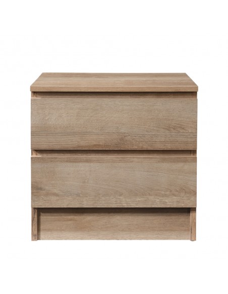 POLO NIGHTSTAND 2DRAWERS CHIPBOARD WITH MELAMINE CARTA OAK 45x35,5xH45cm