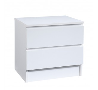 POLO NIGHTSTAND 2DRAWERS WHITE 45x35,5xH45cm