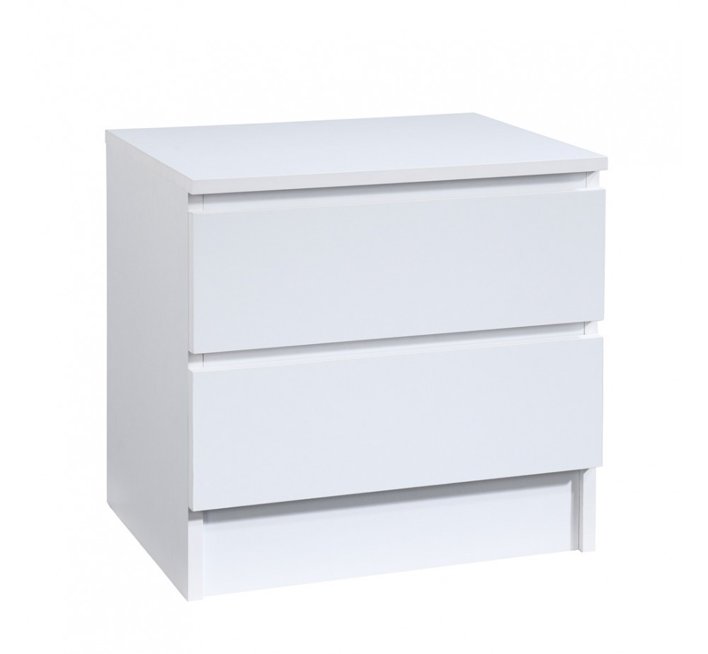 POLO NIGHTSTAND 2DRAWERS WHITE 45x35,5xH45cm