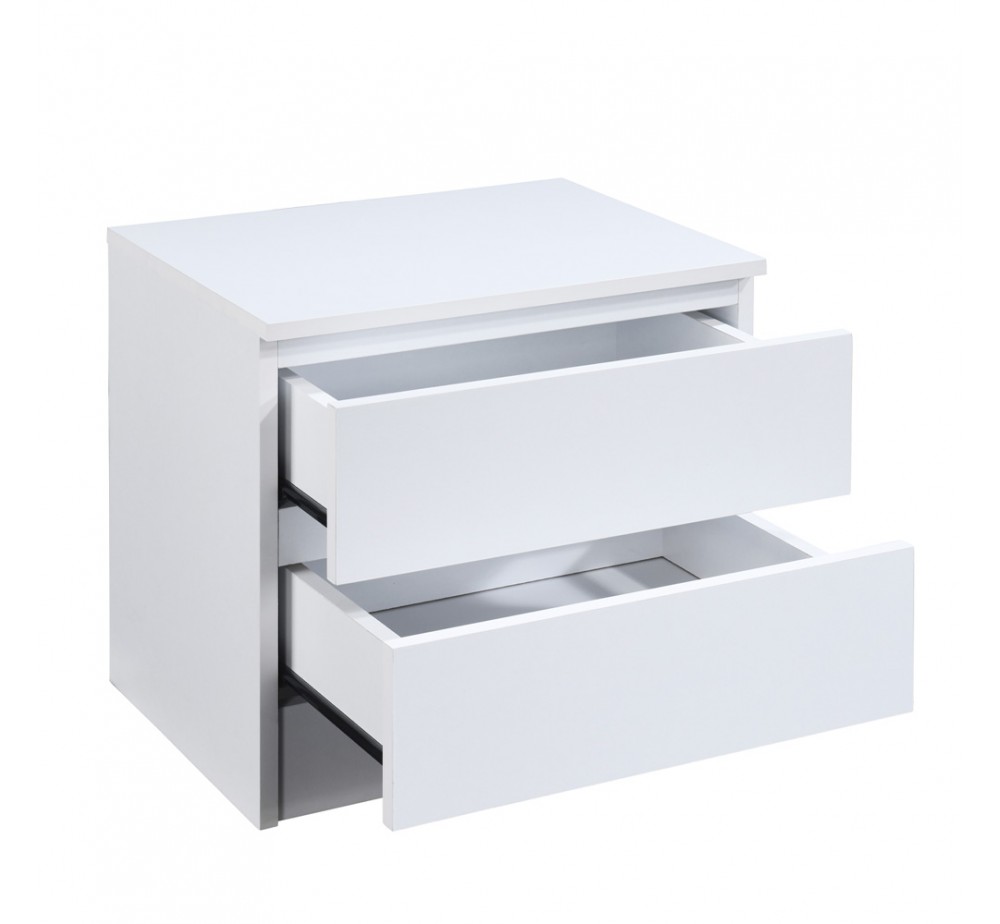 POLO NIGHTSTAND 2DRAWERS WHITE 45x35,5xH45cm