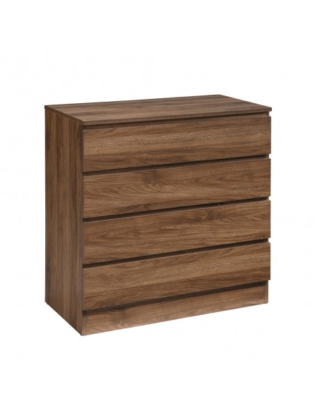POLO COMMODE 4DRAWERS CHIPBOARD WITH MELAMINE CARTA WALNUT E1 MY