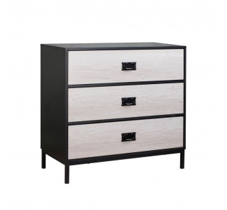 FACTORY ΚΟΜΟΤΑ 3ΣΥΡΤΑΡΙΑ ΜΑΥΡΟ OAK SONOMA DECAPE 80x40xH80cm