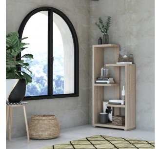 MEZZO BOOKCASE HONEYCOMB SONOMA CHIPBOARD WITH MELAMINE 79x29xH160cm 2