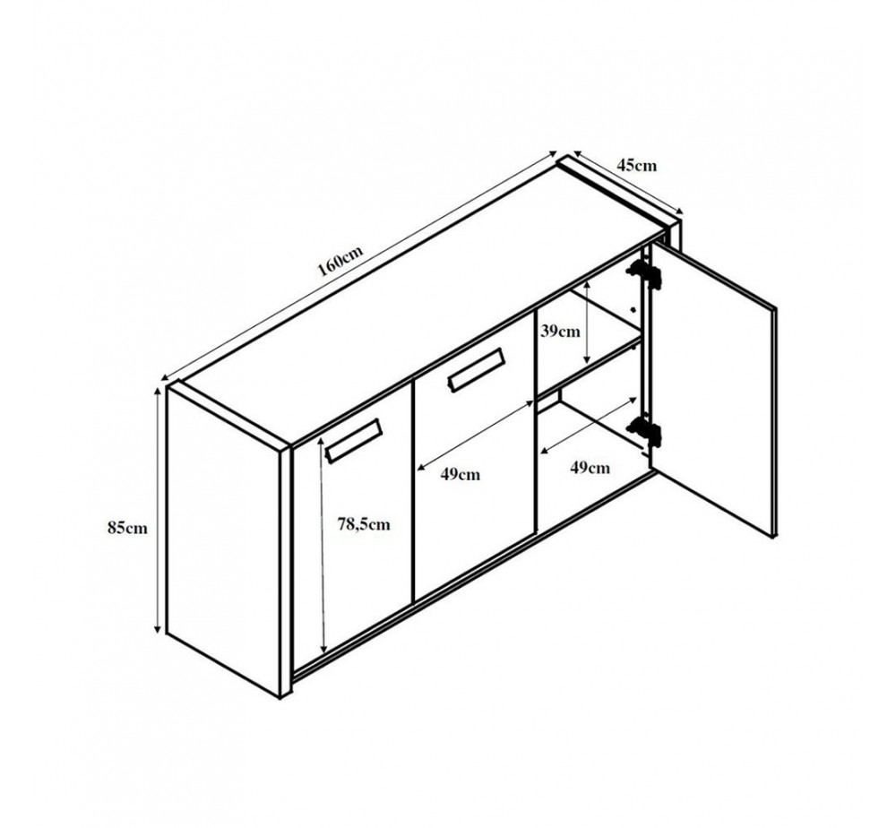 BONDI 2 ΜΠΟΥΦΕΣ SONOMA ΣΚΟΥΡΟ CEMENT 160x45xH85cm