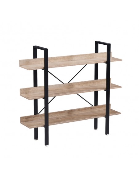 HORIZON BOOKCASE 3SHELVES CHIPBOARD WITH MELAMINE SONOMA BLACK 120x28xH106cm