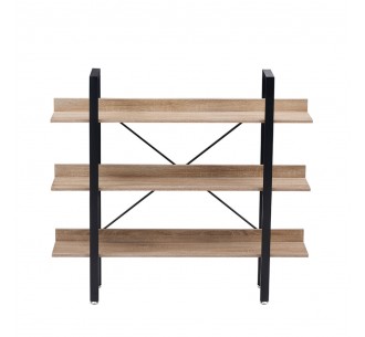 HORIZON BOOKCASE 3SHELVES CHIPBOARD WITH MELAMINE SONOMA BLACK 120x28xH106cm 2