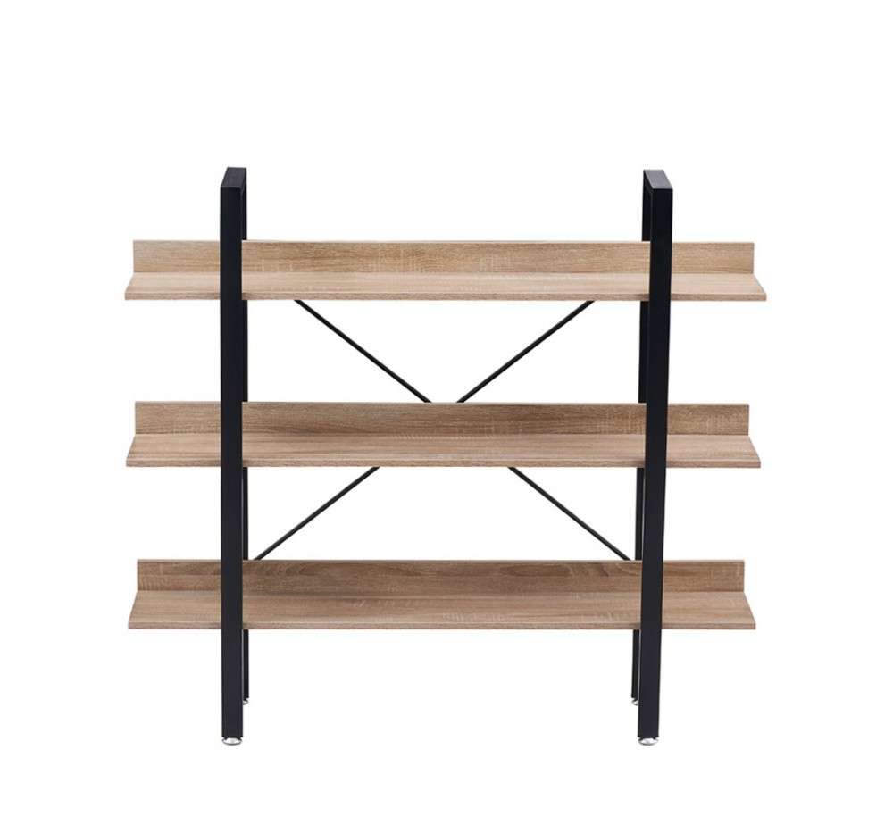 HORIZON BOOKCASE 3SHELVES CHIPBOARD WITH MELAMINE SONOMA BLACK 120x28xH106cm