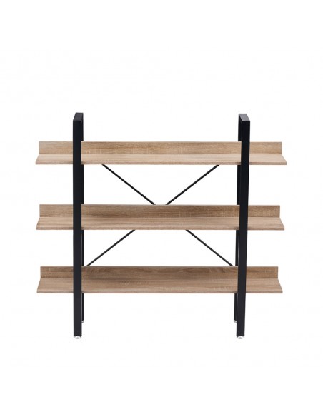 HORIZON BOOKCASE 3SHELVES CHIPBOARD WITH MELAMINE SONOMA BLACK 120x28xH106cm