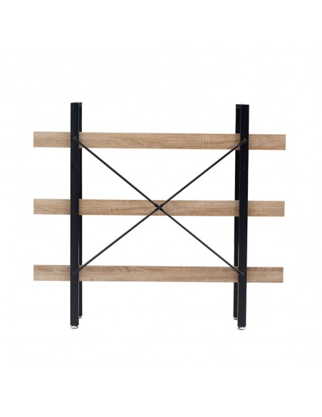 HORIZON BOOKCASE 3SHELVES CHIPBOARD WITH MELAMINE SONOMA BLACK 120x28xH106cm