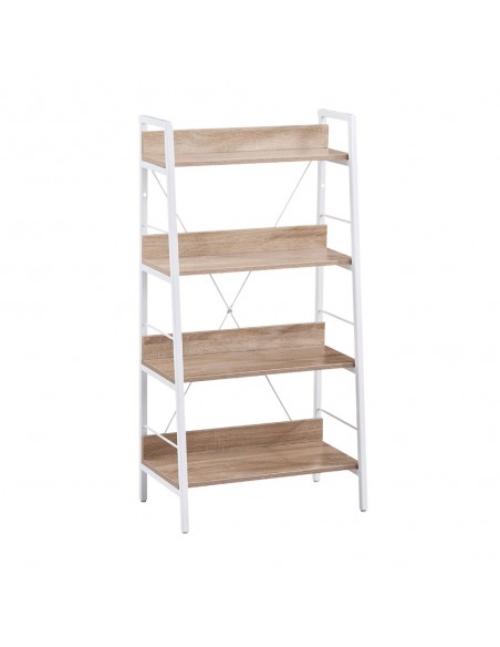 ONE STEP UP BOOKCASE 4SHELVES CHIPBOARD WITH MELAMINE SONOMA WHITE 60x35xH117cm