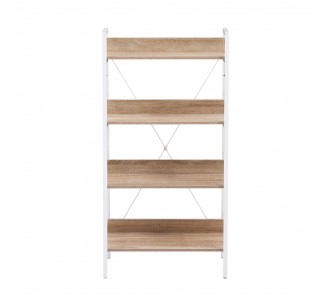 ONE STEP UP BOOKCASE 4SHELVES CHIPBOARD WITH MELAMINE SONOMA WHITE 60x35xH117cm 2