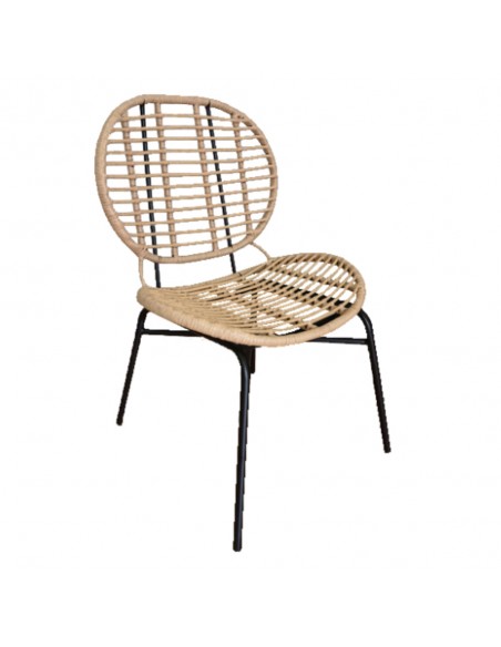 FOREST CHAIR PE WOVEN NATURAL BLACK 59x63xH87cm
