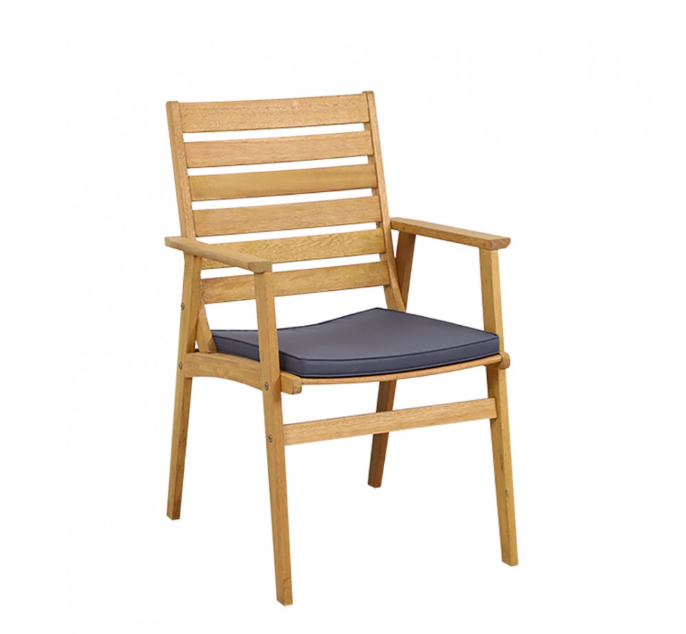 PIAZZA ARMCHAIR WOOD EUCALYPTUS NATURAL GREY LIGHT 61,5x58xH89,5cm