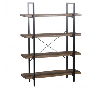 BRICK-URBAN BOOKCASE CHIPBOARD WITH MELAMINE CARTA WALNUT METAL BLACK 105x32xH140cm E1 PRC
